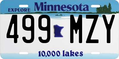 MN license plate 499MZY