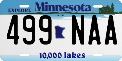 MN license plate 499NAA
