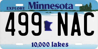 MN license plate 499NAC