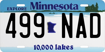 MN license plate 499NAD