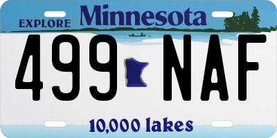 MN license plate 499NAF
