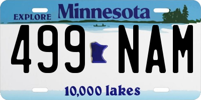 MN license plate 499NAM