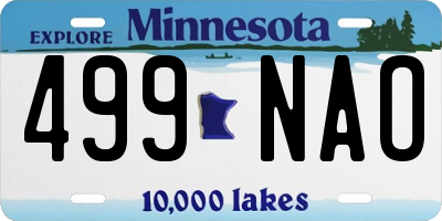 MN license plate 499NAO