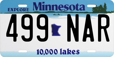 MN license plate 499NAR