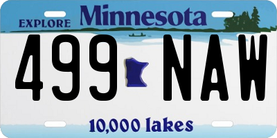 MN license plate 499NAW