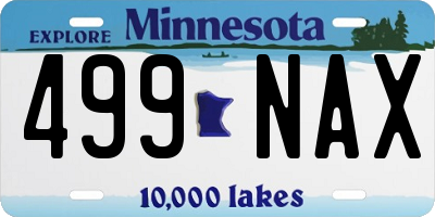 MN license plate 499NAX