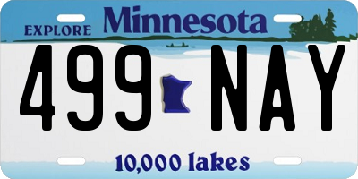MN license plate 499NAY