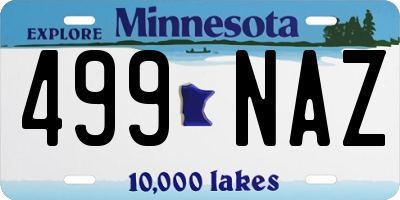 MN license plate 499NAZ