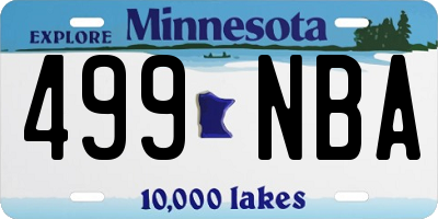 MN license plate 499NBA