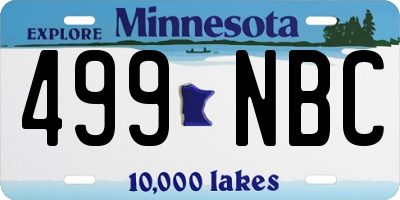 MN license plate 499NBC