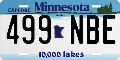 MN license plate 499NBE