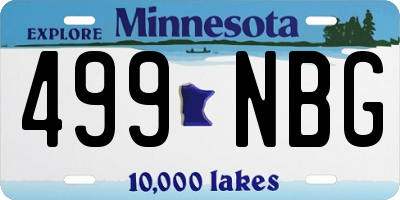 MN license plate 499NBG