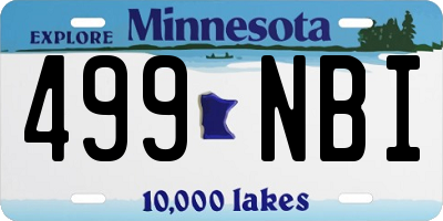 MN license plate 499NBI
