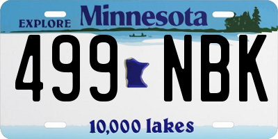MN license plate 499NBK