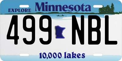 MN license plate 499NBL