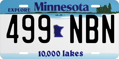MN license plate 499NBN