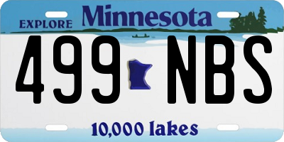 MN license plate 499NBS