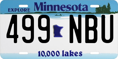 MN license plate 499NBU