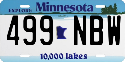 MN license plate 499NBW