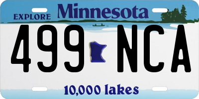MN license plate 499NCA
