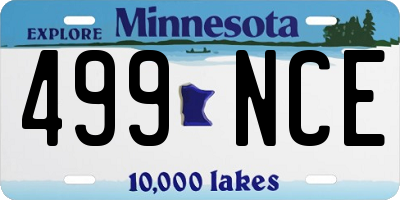 MN license plate 499NCE
