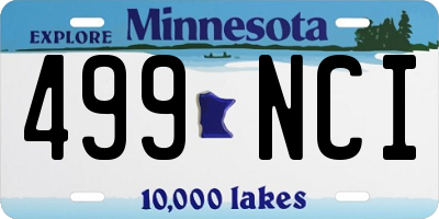 MN license plate 499NCI