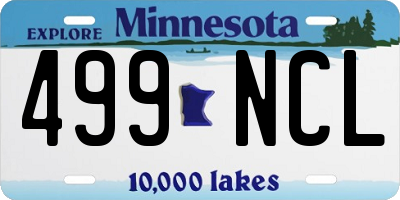 MN license plate 499NCL