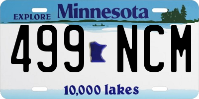 MN license plate 499NCM