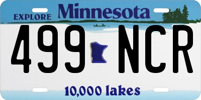 MN license plate 499NCR