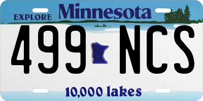 MN license plate 499NCS