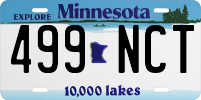 MN license plate 499NCT
