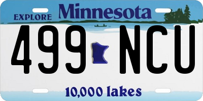 MN license plate 499NCU