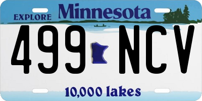 MN license plate 499NCV