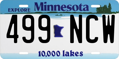 MN license plate 499NCW