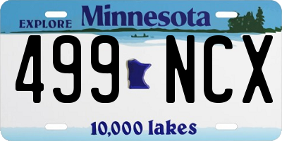 MN license plate 499NCX