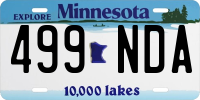 MN license plate 499NDA