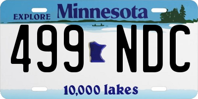 MN license plate 499NDC