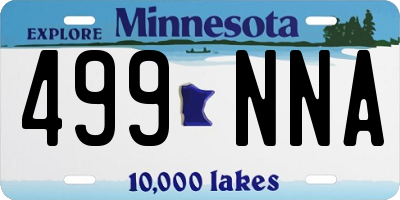 MN license plate 499NNA