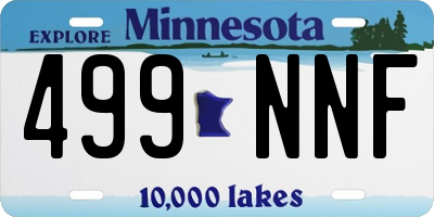 MN license plate 499NNF
