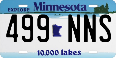 MN license plate 499NNS