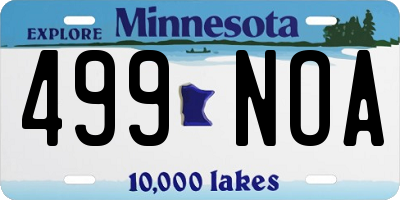 MN license plate 499NOA