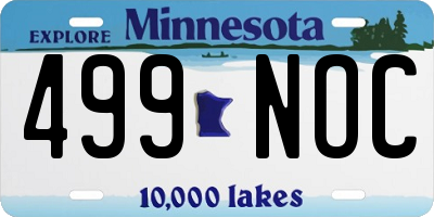 MN license plate 499NOC