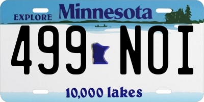 MN license plate 499NOI