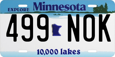 MN license plate 499NOK