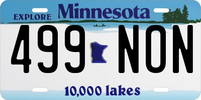 MN license plate 499NON