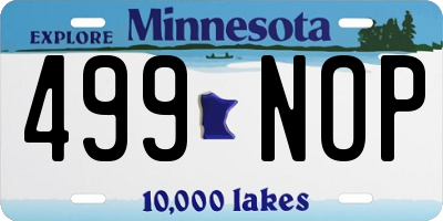 MN license plate 499NOP
