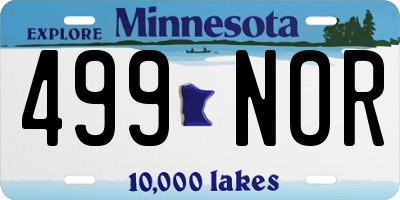 MN license plate 499NOR