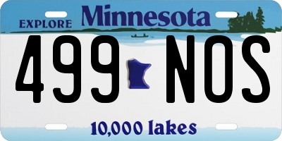 MN license plate 499NOS