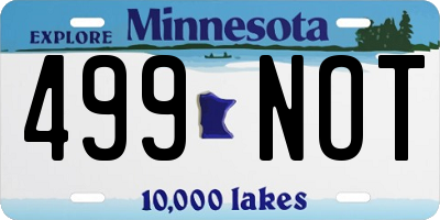 MN license plate 499NOT