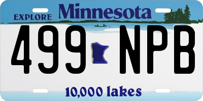 MN license plate 499NPB